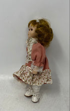 Load image into Gallery viewer, Brown Hair And Eyes Vintage Style Girl Porcelain Doll With Pink White Outfit
