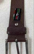 Load image into Gallery viewer, Bronzino Mens Brown Genuine Leather Adjustable Dress Belt Size 36/80

