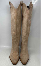 Load image into Gallery viewer, Iiimmu Womens Beige Suede Pointed Toe Knee High Cowgirl Western Boots Size 9
