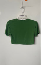 Load image into Gallery viewer, Zara Womens Green Short Sleeve Crew Neck Pullover Cropped Blouse Top Size Large
