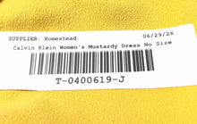 Load image into Gallery viewer, Calvin Klein Womens Mustard Sleeveless Round Neck Sheath Dress Size No Size
