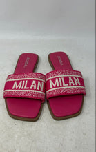 Load image into Gallery viewer, Soda Milan Womens Flair Pink Square Open Toe Slip-On Slide Sandals Size 6.5
