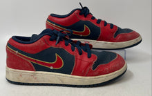 Load image into Gallery viewer, Nike Kids Air Jordan 1 Low FQ7380-400 Red Navy Lace-Up Sneaker Shoes Size 6.5Y
