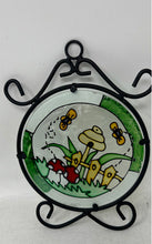 Load image into Gallery viewer, Mid-Century Multicolor Painted Glass Art Wall Hanging Decorative Plate

