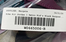 Load image into Gallery viewer, Nike Unisex Kids Air Jordan 1 Retro Black Burgundy Green Basketball Shoes Sz 7Y
