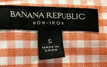 Load image into Gallery viewer, Banana Republic Mens Orange Gingham Cotton Long Sleeve Button-Up Shirt Size S
