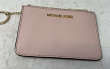 Load image into Gallery viewer, Michael Kors Womens Rose Pink Pebbled Leather ID &amp; Card Slots Coin Wallet
