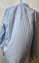 Load image into Gallery viewer, Bugatchi Mens Blue Printed Cotton Long Sleeve Shaped Fit Button-Up Shirt Size L
