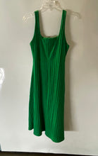 Load image into Gallery viewer, Zara Womens Green Ribbed Sleeveless Scoop Neck A-Line Dress Size Large
