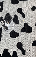 Load image into Gallery viewer, Nasty Gal Womens Black White Sequin Collared Snap Long Sleeve Jacket Size 14
