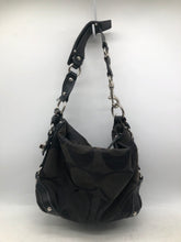Load image into Gallery viewer, Coach Womens Black Monogram Bottom Studded Adjustable Strap Zipper Hobo Bag
