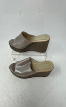 Load image into Gallery viewer, Bonavi Womens Gray Leather Slip-On Wedge Heel Platform Sandals Size 38
