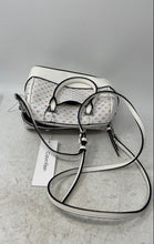 Load image into Gallery viewer, Calvin Klein Womens White Monogram Print Adjustable Strap Crossbody Bag w/ Tags
