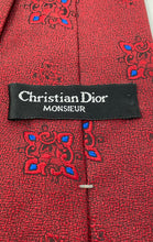 Load image into Gallery viewer, Christian Dior Monsieur Mens Red Geometric Print Adjustable Long Designer Tie
