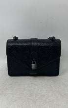 Load image into Gallery viewer, Aldo Womens Black Geometric Embossed Leather Chain Strap Crossbody Bag
