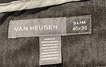 Load image into Gallery viewer, Van Heusen Mens Black Flat Front Pockets Slim Fit Dress Pants Sz 40W/30L W/Tags

