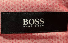 Load image into Gallery viewer, Hugo Boss Mens Pink Printed Cotton Long Sleeve Slim Fit Dress Shirt Size 15
