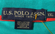 Load image into Gallery viewer, U.S. Polo Assn. Mens Aqua Cotton Short Sleeve Collared Polo Shirt Size XXL
