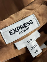 Load image into Gallery viewer, Express Womens Brown Slim Long Sleeve Collared Button-Up Shirt Size XS
