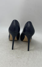 Load image into Gallery viewer, Nine West Womens Quabree Navy Blue Leather Slip-On Stiletto Pump Heels Size 5.5M
