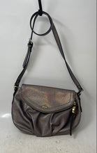 Load image into Gallery viewer, Juicy Couture Womens Brown Metallic Faux Leather Magnetic Flap Crossbody Bag
