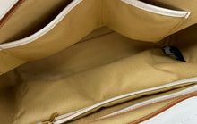 Load image into Gallery viewer, BCBGMaxAzria Womens White Tan Inner Pockets Bottom Studs Shoulder Tote Purse
