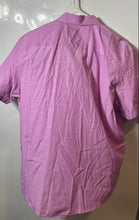 Load image into Gallery viewer, Calvin Klein Mens Pink Cotton Short Sleeve Collared Button-Up Shirt Size Large
