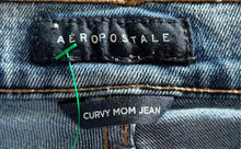 Load image into Gallery viewer, Aeropostale Womens Blue Distressed Raw Hem Curvy Mom Jeans Pants Size 0
