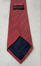 Load image into Gallery viewer, Uomo Venetto Mens Red Zigzag Pattern Keeper Loop Adjustable Pointed Tie
