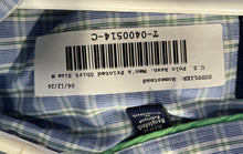 Load image into Gallery viewer, U.S. Polo Assn. Mens Blue Plaid Print Dress Shirt Size M 15-15.5 32/33
