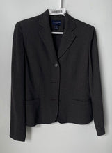 Load image into Gallery viewer, Ann Taylor Womens Dark Gray Long Sleeve Collared Three-Button Blazer Size 4P
