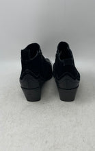 Load image into Gallery viewer, Zara Womens Black Block Heel Side Zip Cowgirl Ankle Boots Size EUR 37
