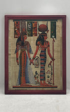Load image into Gallery viewer, Egyptian Papyrus Art Framed Ancient Pharaoh Hieroglyph Wall Decor Painting
