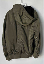 Load image into Gallery viewer, H&amp;M Mens Olive Green Long Sleeve Full-Zip Hooded Bomber Jacket Size Large
