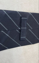 Load image into Gallery viewer, Hugo Boss Mens Dark Blue Striped Silk Designer Adjustable Pointed Tie
