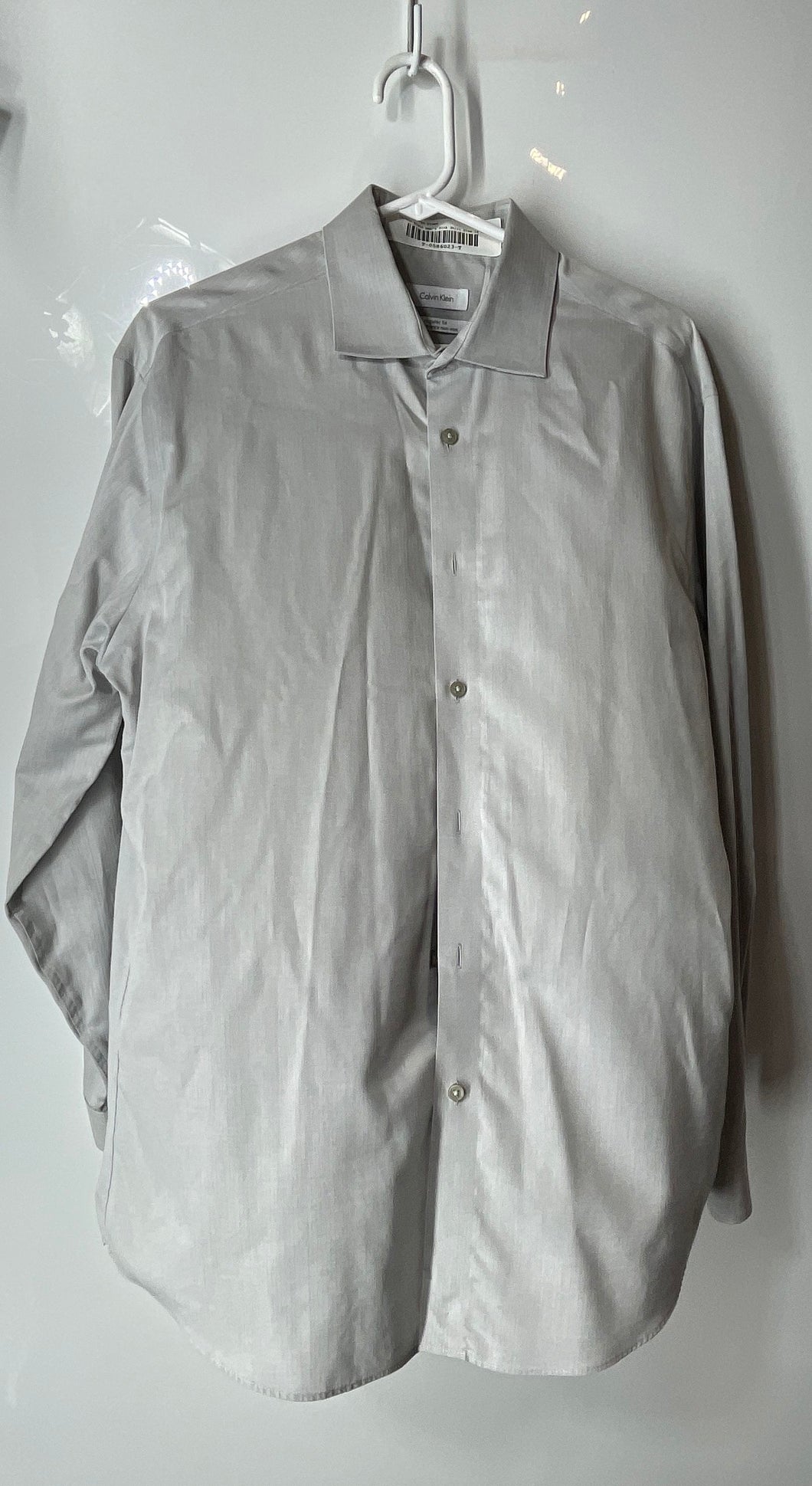 Calvin Klein Mens Gray Long Sleeve Collared Regular Fit Dress Shirt Size 16.5
