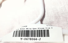 Load image into Gallery viewer, Melanera Womens White Linen Long Sleeve Open Front Blouse Top Size Small
