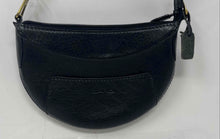 Load image into Gallery viewer, Land Womens Black Faux Leather Inner Pockets Zipper Half Moon Shoulder Bag
