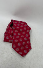 Load image into Gallery viewer, Robert Talbott Mens Red Paisley Print Keeper Loop Adjustable Pointed Tie
