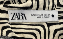Load image into Gallery viewer, Zara Womens White Black Abstract Print Balloon Sleeve Pullover Blouse Top Sz XS
