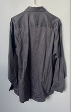 Load image into Gallery viewer, Calvin Klein Mens Gray Long Sleeve Spread Collar Dress Shirt Size 16.5 34/35
