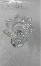 Load image into Gallery viewer, Rhinestone Filled Stem Lotus Flower Shaped Glass Decorative Candle Holder
