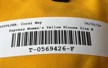 Load image into Gallery viewer, Express Womens Yellow Roll-Tab Sleeves Collared Button-Up Shirt Size Medium
