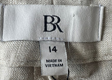 Load image into Gallery viewer, Banana Republic Womens Beige Linen Pleated Straight Leg Dress Pants Size 14
