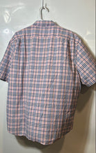 Load image into Gallery viewer, Nautica Mens Peach Blue Plaid Short Sleeve Collared Button-Up Shirt Size XXL

