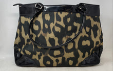 Load image into Gallery viewer, Jessica Simpson Womens Brown Black Animal Print Top Handle Satchel Handbag
