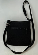 Load image into Gallery viewer, Vera Bradley Womens Black Quilted Zipper Adjustable Strap Crossbody Purse
