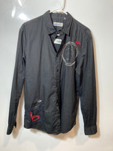 Load image into Gallery viewer, Desigual Mens Black Cotton Embroidered Long Sleeve Button-Up Shirt Size Large
