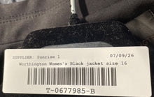 Load image into Gallery viewer, Worthington Womens Black Long Sleeve Single-Breasted One Button Blazer Size 16
