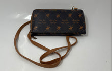 Load image into Gallery viewer, Beverly Hills Polo Club Womens Brown Monogram Faux Leather Crossbody Handbag
